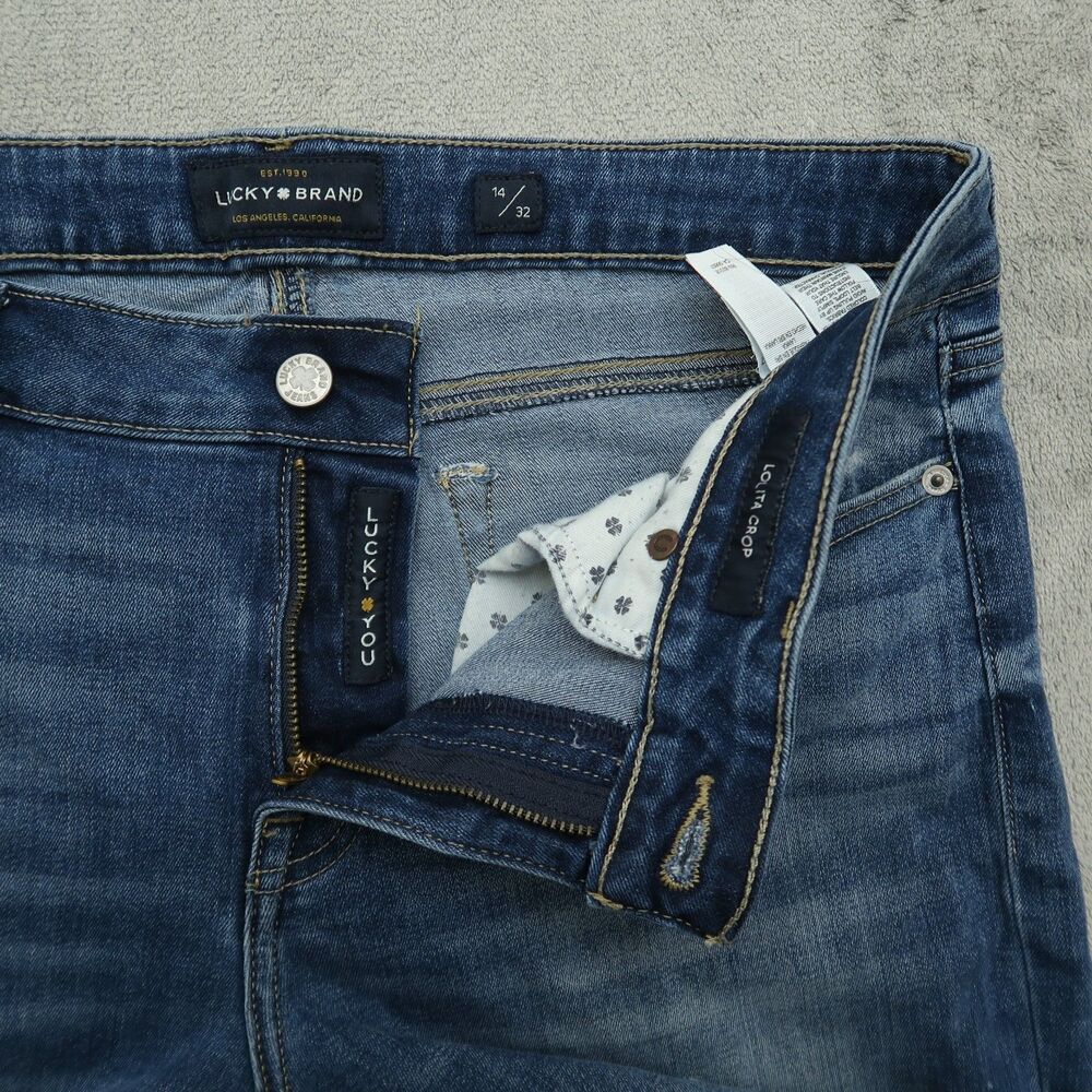 Lucky Brand Jeans Women's Size 14 Mid-Rise Lolita Crop Denim Pants 25" Inseam - Picture 2 of 16